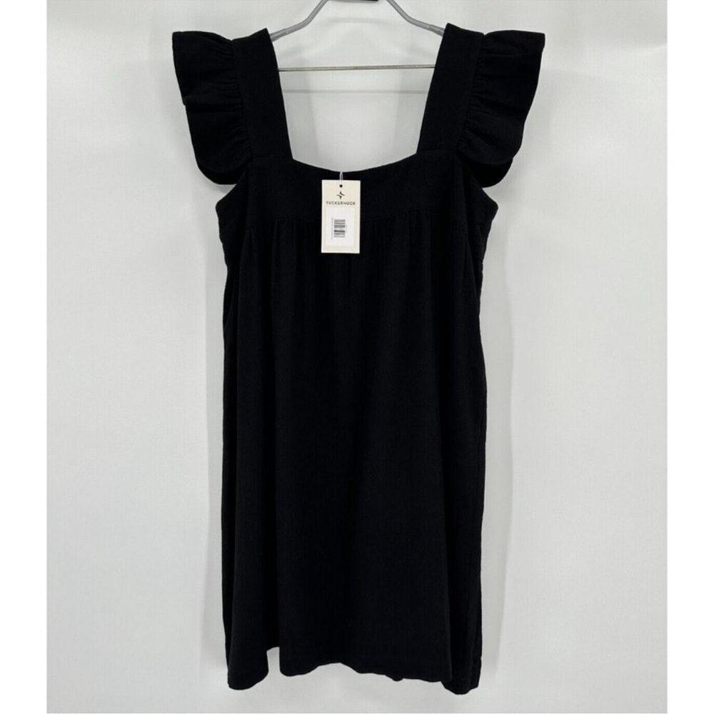 Pomander Place by Tuckernuck Black Hazel Flutter Sleeve Dress sz S Linen-Viscose